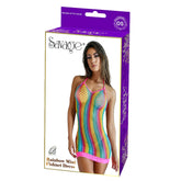 RAINBOW MINI FISHNET DRESS - RAINBOW