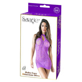 HALTER LACY DRESS - PURPLE