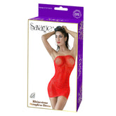 RHINESTONE STRAPLESS DRESS - RED