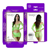 SEDUCE LONG SLEEVE TOP & SKIRT SET - GREEN