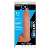 JOCK 11" VIBRATING DONG WITH BALLS - VANILLA