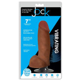 JOCK 7" VIBRATING DILDO W/BALLS LATTE