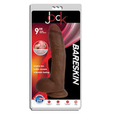 9" BARESKIN DONG WITH BALLS - LATTE