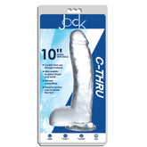 JOCK C-THRU 10" CLEAR TPE DONG W/BALLS & SUCTION CUP