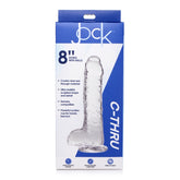 JOCK C-THRU SLIM 8" WITH BALLS CLEAR TPE DILDO