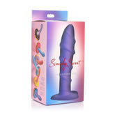 SIMPLY SWEET 7" SWIRL SILICONE DILDO - PURPLE
