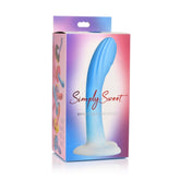 SIMPLY SWEET 7" RIPPLED SILICONE DILDO - BLUE WHITE