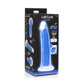 LOLLICOCK 7" GLOW-IN-THE-DARK SILICONE DILDO - BLUE
