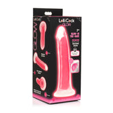 LOLLICOCK 7" GLOW-IN-THE-DARK SILICONE DILDO - PINK