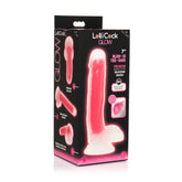 LOLLICOCK 7" GLOW-IN-THE-DARK SILICONE DILDO W/BALLS PNK