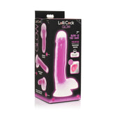 LOLLICOCK 7" GLOW-IN-THE-DARK SILICONE DILDO W/BALLS PUR