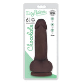 EASY RIDERS 6" SLIM BIOSKIN DONG W/ BALLS - CHOCOLATE