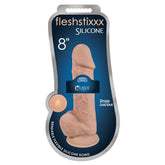 FLESHSTIXXX 8" SILEXPAN SILICONE DONG WITH BALLS - VANILLA