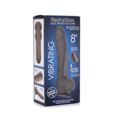 FLESHSTIXXX 8" VIBE SILICONE DILDO W/ BALLS - BROWN