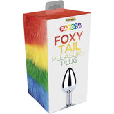 RAINBOW FOXY TAIL W/ STAINLESS STEEL BUTTPLUG