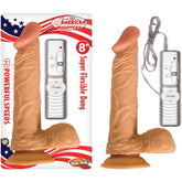 ALL AMERICAN WHOPPER-8 VIBRATING W/ BALLS FLESH