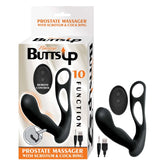 BUTTS UP PROSTATE MASSAGER W/SCROTUM & COCK RING-BLACK