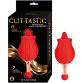 CLIT-TASTIC ROSE BUD DUAL MASSAGER-RED