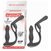 ENHANCER VIBRO PLUG & PENIS SHEATH - BLACK