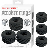SUPER STRETCHY STROKER RINGS BLACK
