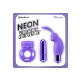 NEON VIBRATING COUPLES KIT - PURPLE