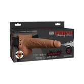 FFS 7" SQUIRTING HOLLOW STRAP-ON - TAN/BLACK