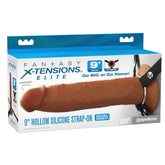 FANTASY X-TENSIONS ELITE DUAL DENSITY HOLLOW STRAP-ON - BROWN