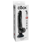VIBE COCK W/ BALLS 9" BLACK KING COCK