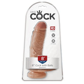 DILDO W/ BALLS 8" TAN KING COCK