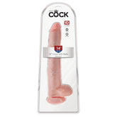 KING COCK 14" COCK WITH BALLS - BEIGE