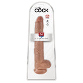KING COCK 14" COCK W/ BALLS - TAN