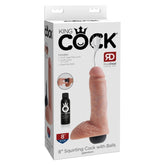 KING COCK 8" SQUIRTING COCK WITH BALLS - LIGHT