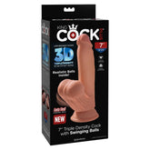 KCP 7" TRIPLE DENSITY COCK WITH SWINGING BALLS - TAN