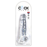 KING COCK CLEAR 8" W/ BALLS - CLEAR