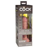 KING COCK ELITE 6" VIBE SILICONE DUAL DENSITY COCK - LIGHT