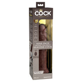 KING COCK ELITE 9" VIBE SILICONE DUAL DENSITY COCK - BROWN