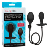 WEIGHTED SILICONE INFLATABLE PLUG LARGE - BLACK