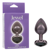 JEWEL LARGE BLACK DIAMOND HEART PLUG - BLACK