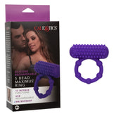 SILICONE RECHARGEABLE 5 BEAD MAXIMUS RING - PURPLE
