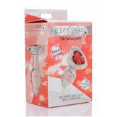 BS RED HEART GEM GLASS ANAL PLUG - SMALL