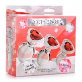 BS RED HEART GEM GLASS ANAL PLUG - SET