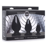 MS TRIPLE CONES 3 PC ANAL PLUG SET - BLACK