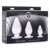 MS TRIPLE CONES 3 PC ANAL PLUG SET - CLEAR