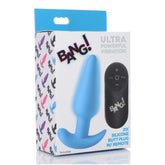REMOTE CONTROL 21X VIBRATING SILICONE BUTT PLUG - BLUE