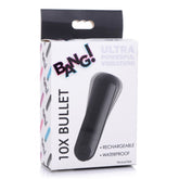 10X RECHARGEABLE VIBRATING METALLIC BULLET - BLACK