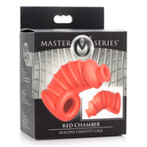 MS RED CHAMBER SILICONE CHASTITY CAGE - RED