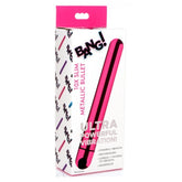 BG 10X SLIM METALLIC BULLET - PINK - RECHARGEABLE - 6.5"