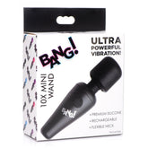 BG 10X VIBRATING MINI SILICONE WAND - BLACK - RECHARGEABLE - 4"