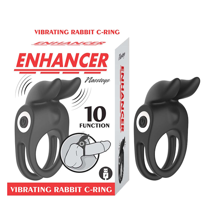 ENHANCER VIBRATING RABBIT C-COCKRING - BLACK