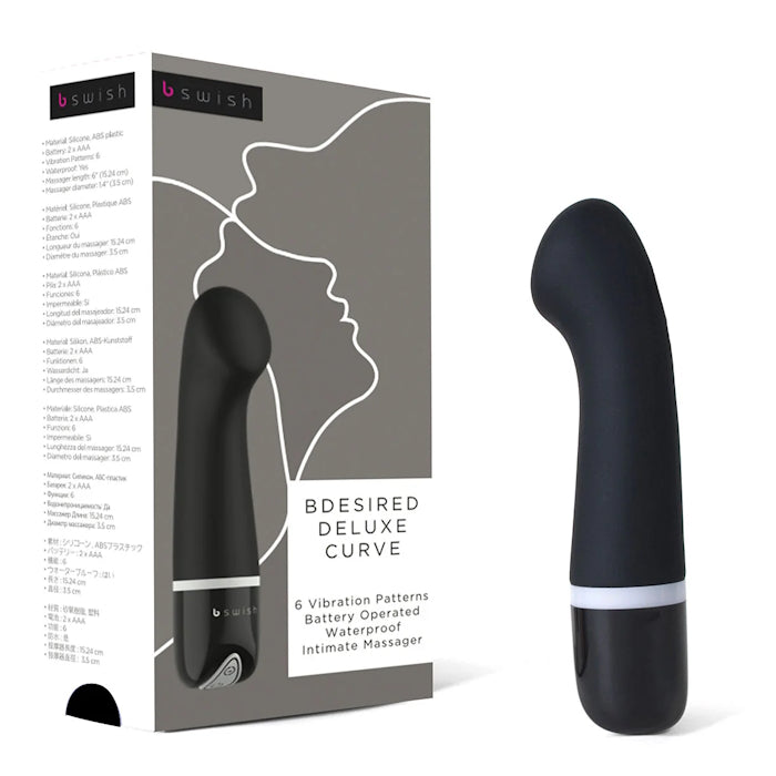 VIBE INTIMATE MASSAGER BLACK 6X BDESIRED DELUXE CURVE